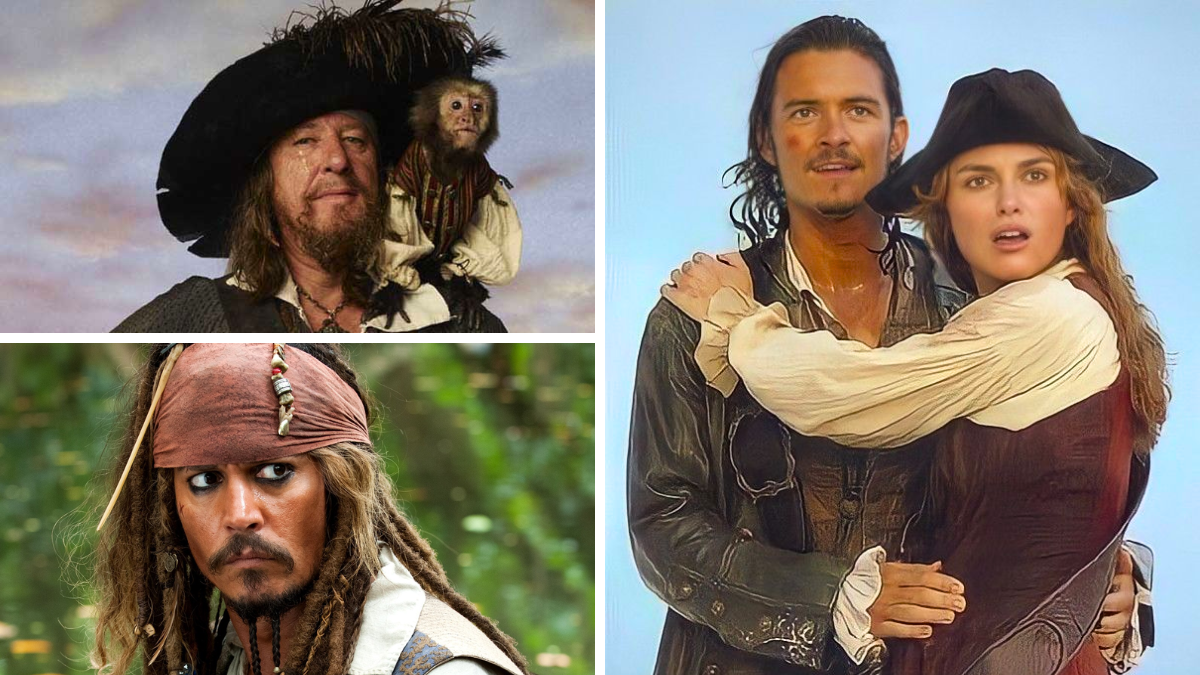 Collage image of potential Pirates of the Caribbean cast returning for film 6