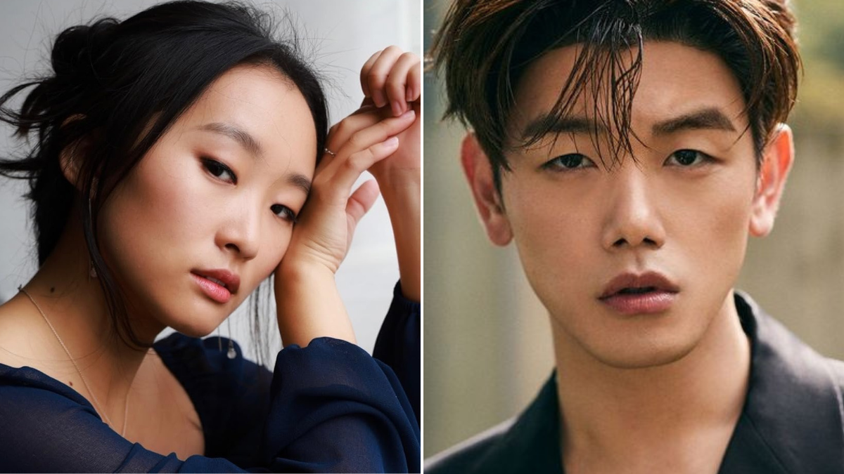 Side by side image of new K-Pop movie stars Ji-young Yoo and Eric Nam